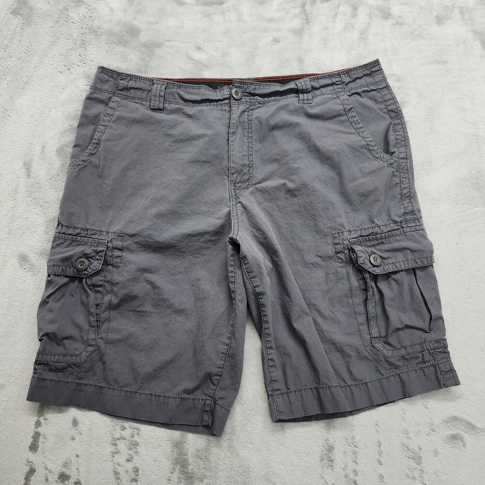 Vintage Y2K Route 66 Shorts Mens 36 Gray Cargo‎ Cotton Outdoors Fishing Hunting